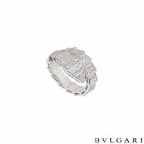 Bvlgari White Gold Diamond Serpenti Ring 345209 Bvlgari White Gold Diamond Serpenti Ring 345209
